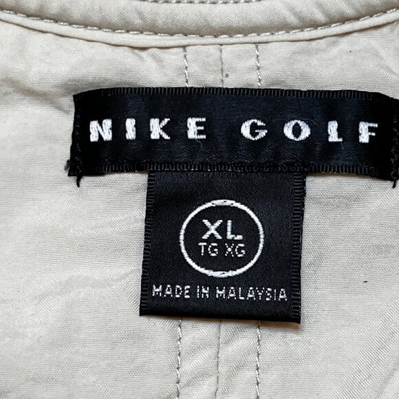 VTG Nike Golf 1/4 Button Jacket Mens XL Rare Y2K Tan Wind Resistant Top Layer - Picture 6 of 10